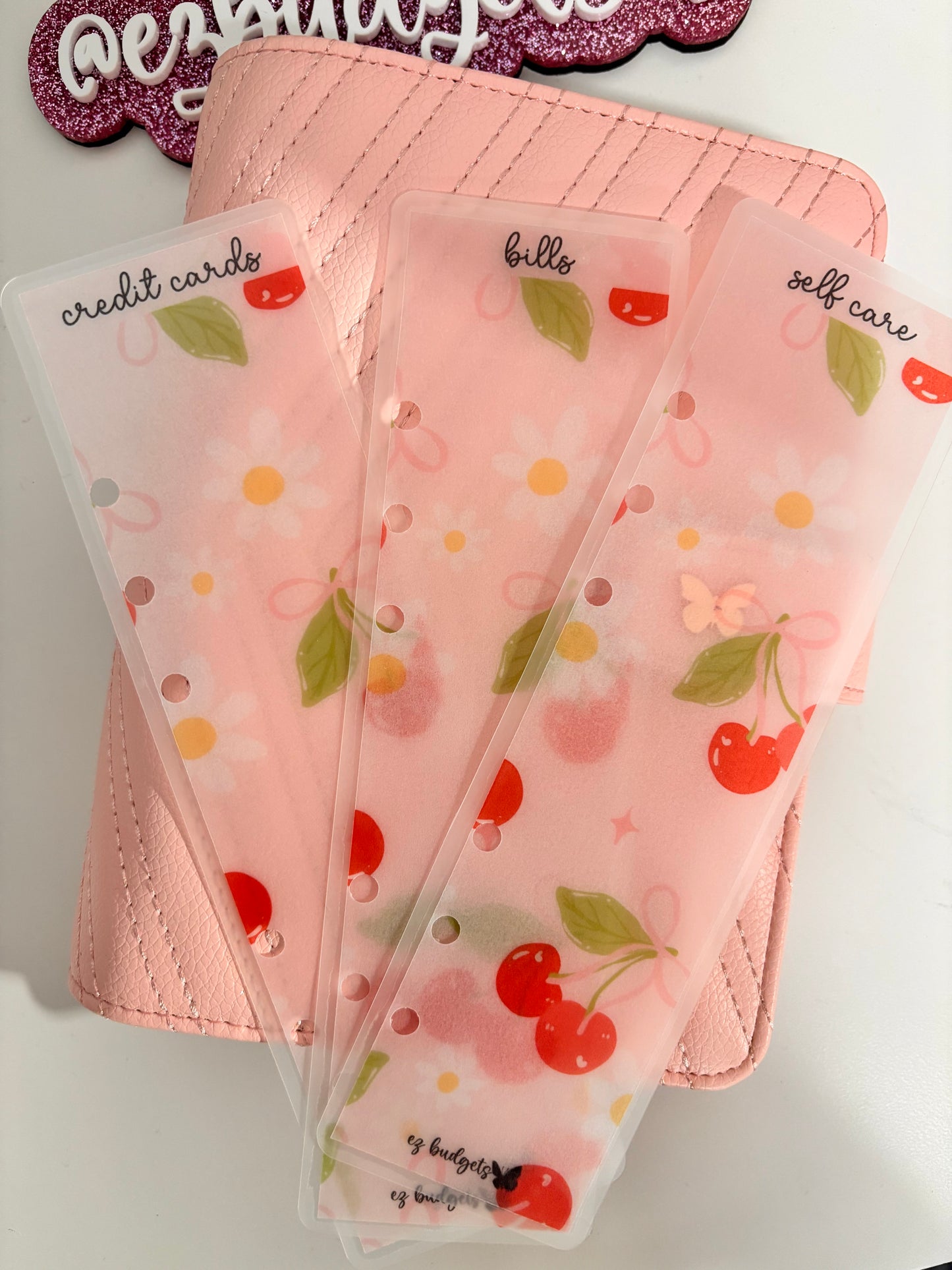 A6/A5/A7 Bookmarks Cherries & Bows collection