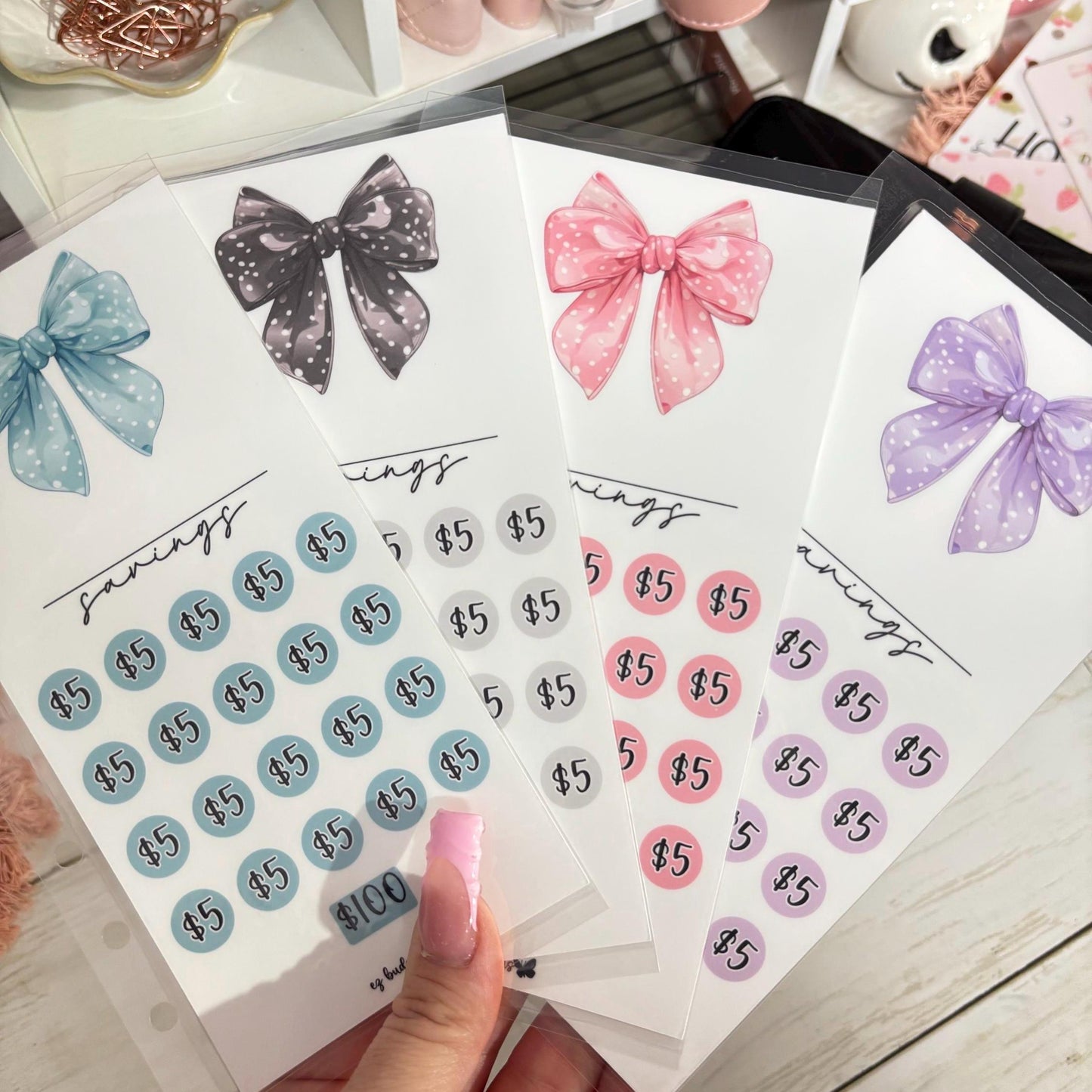 A6 Savings Challenge, Budgeting savings challenges, Blank Bow savings challenge