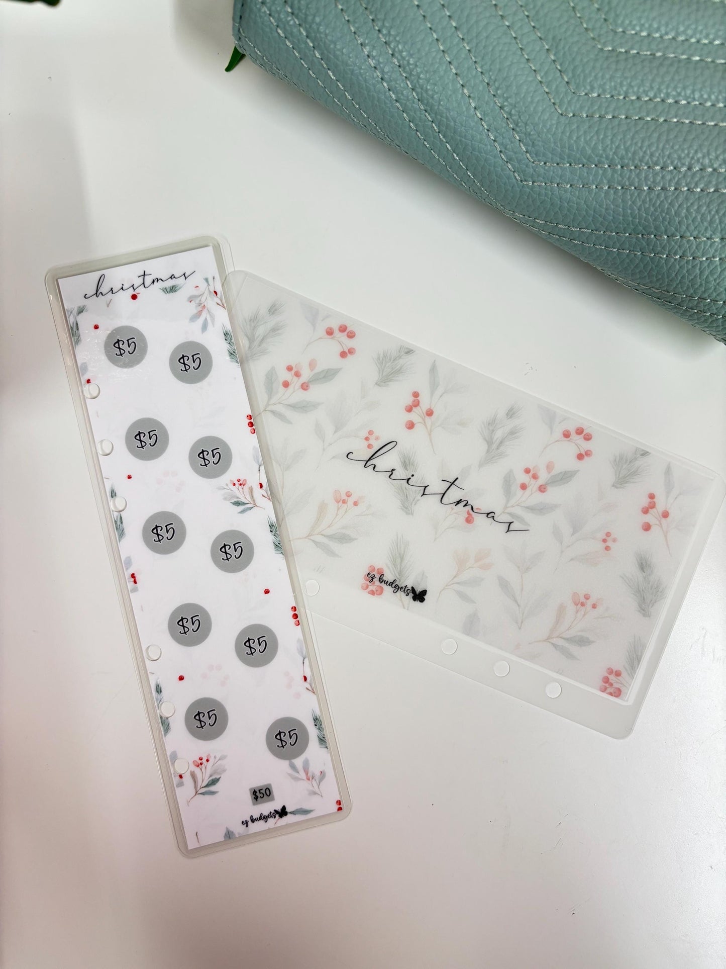A6 Christmas Savings Challenge Bookmark & Envelope Set | Cash Envelope System | Budgeting Tracker, Silple Christmas Savings