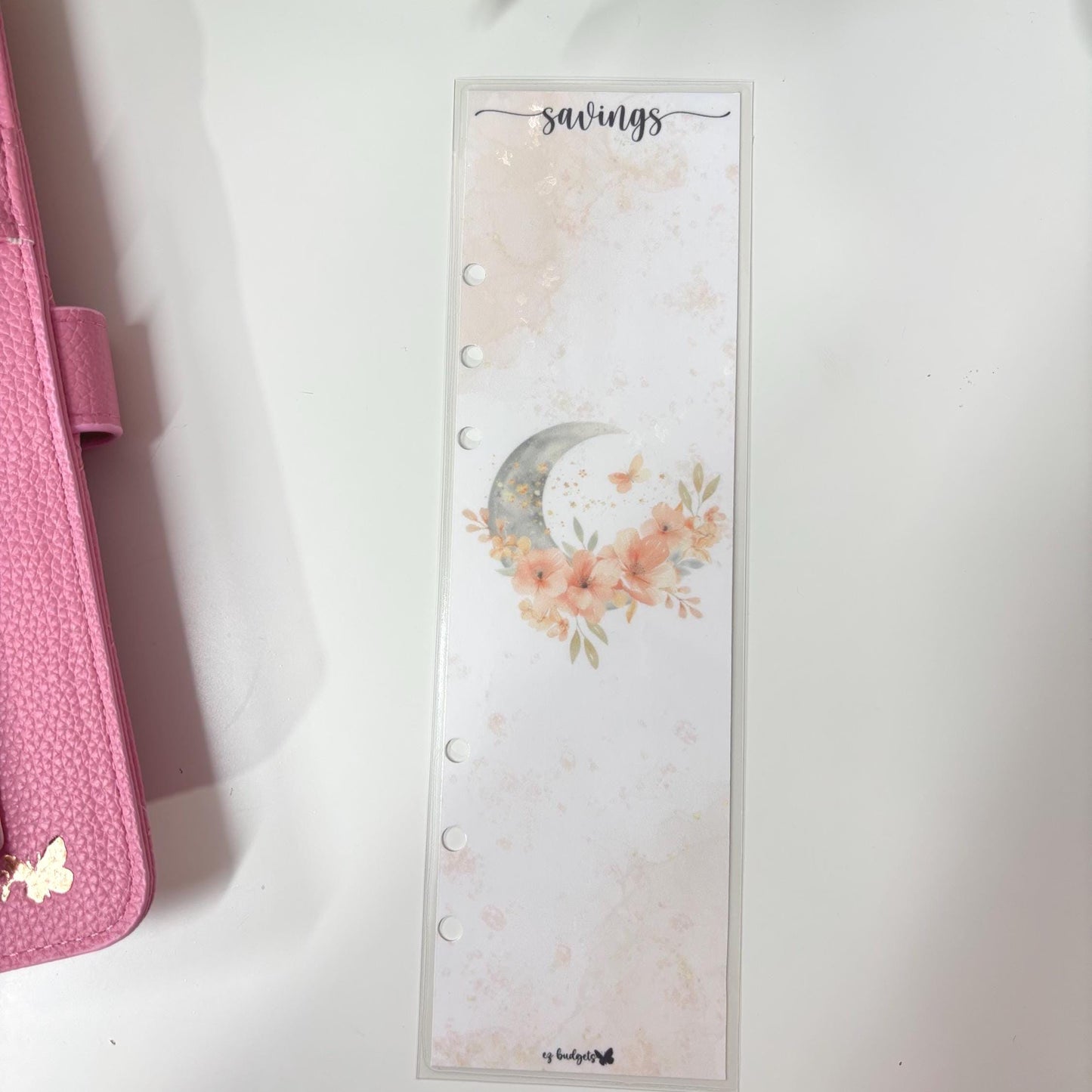 Holographic Budget Bookmarks, A6 Budget Binder Divider, Moon