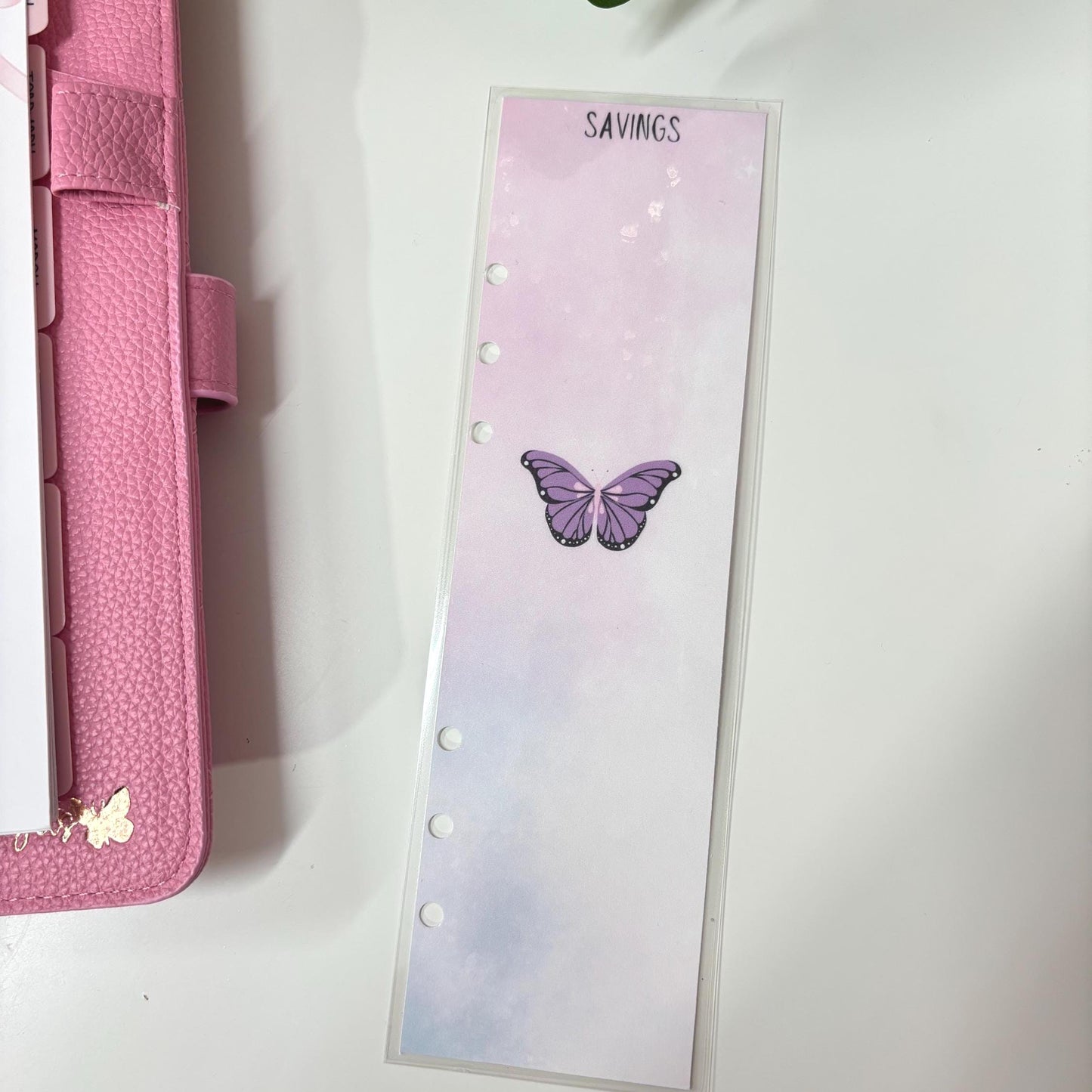 Holographic Budget Bookmarks, A6 Budget Binder Divider, Butterfly