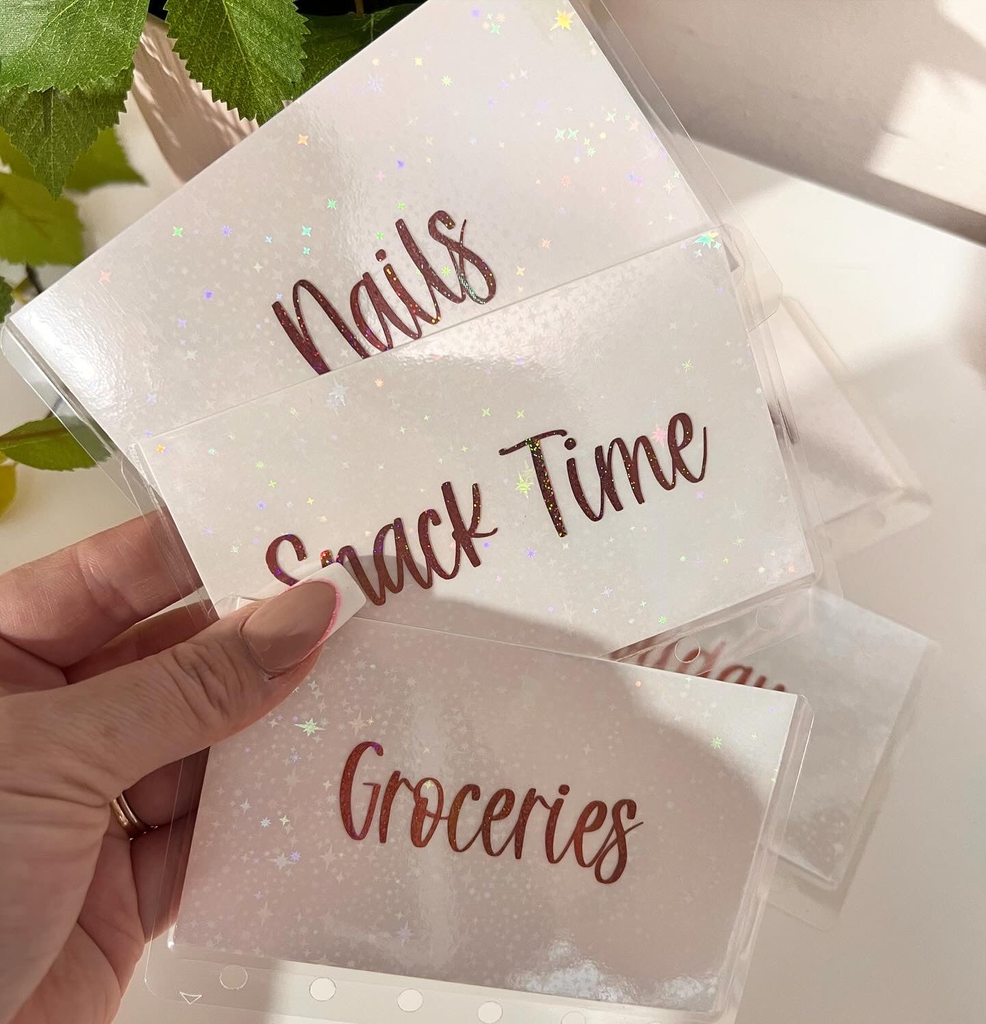 Sparkly Envelopes with rose gold vinyl - Custom Envelopes