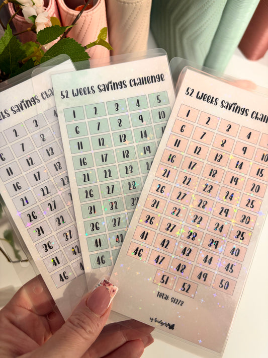 A6/Personal 52 Weeks Savings Challenge, with built in envelope