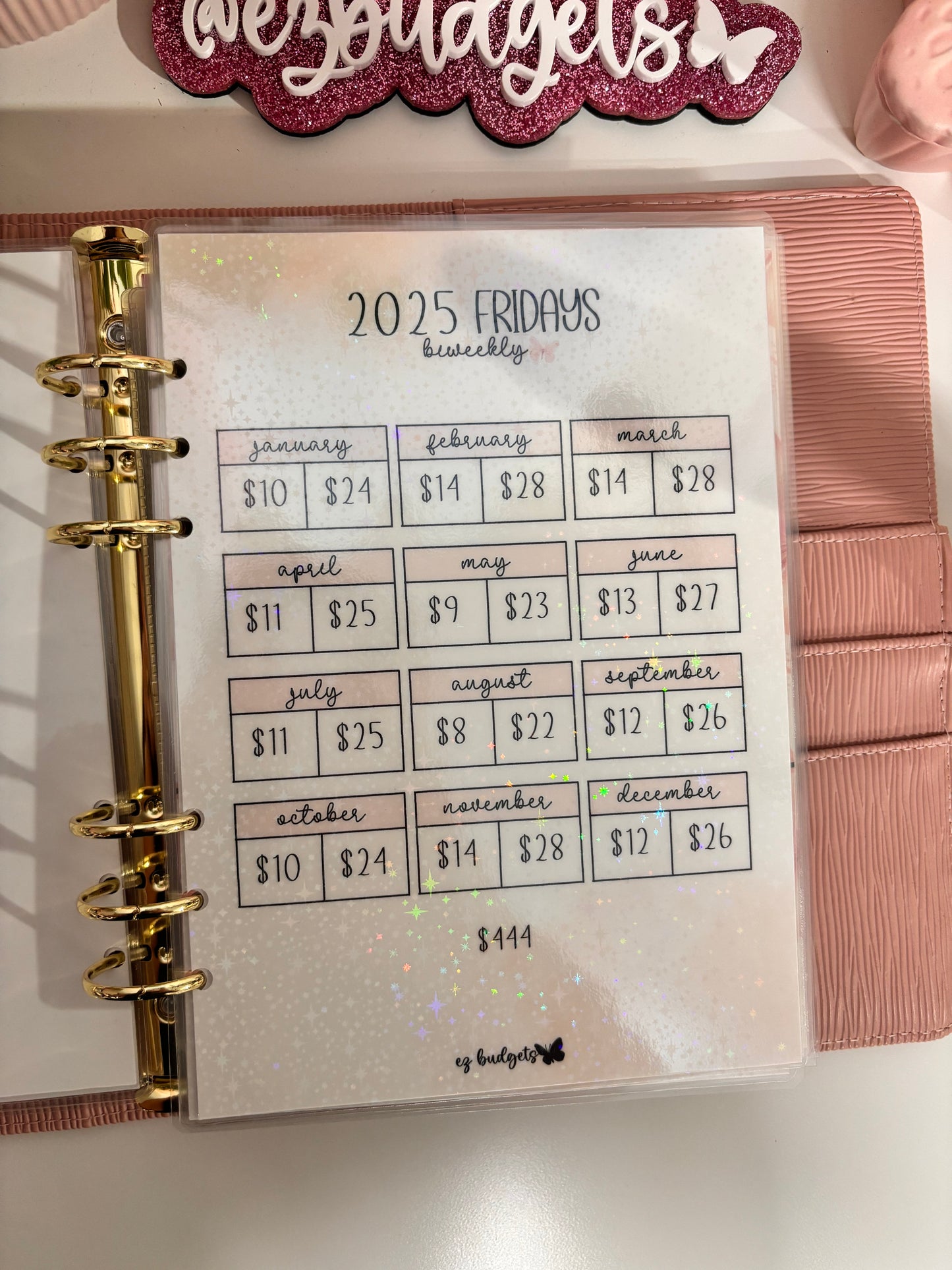 A5 2025 Fridays Savings Challenge Tracker