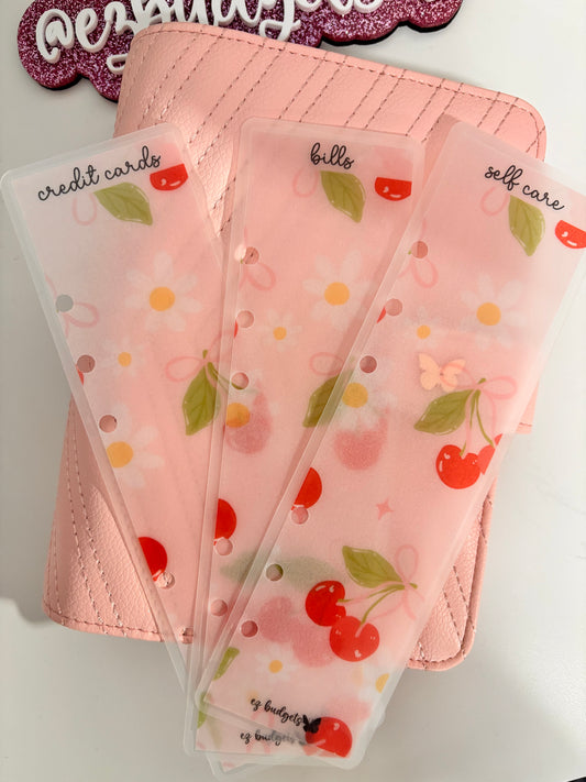 A6/A5/A7 Bookmarks  Cherries & Bows collection