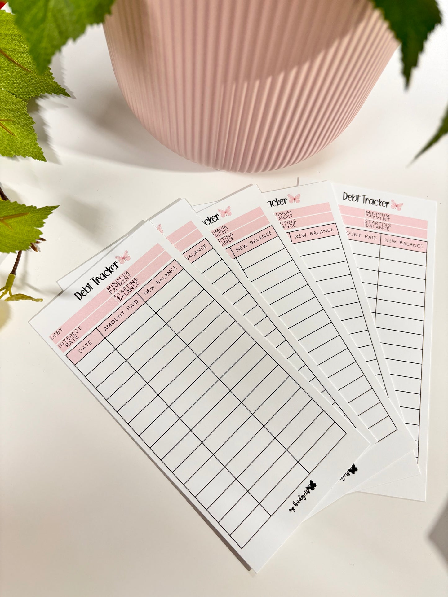 A6 Debt Payoff Trackers, Set of 5