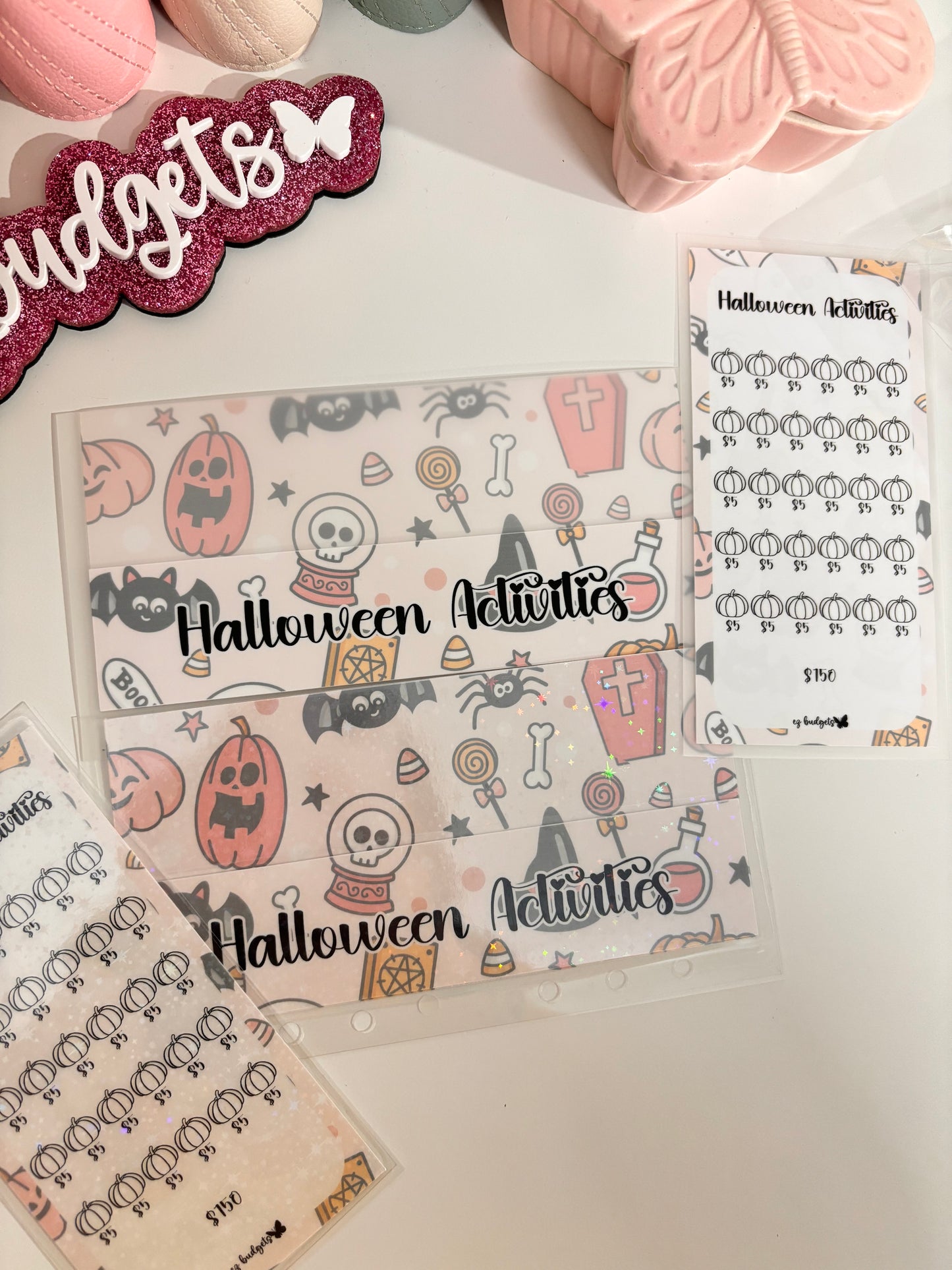 A6 halloween Activities Savings, Halloween Sinking Fund, Envelope and tracker