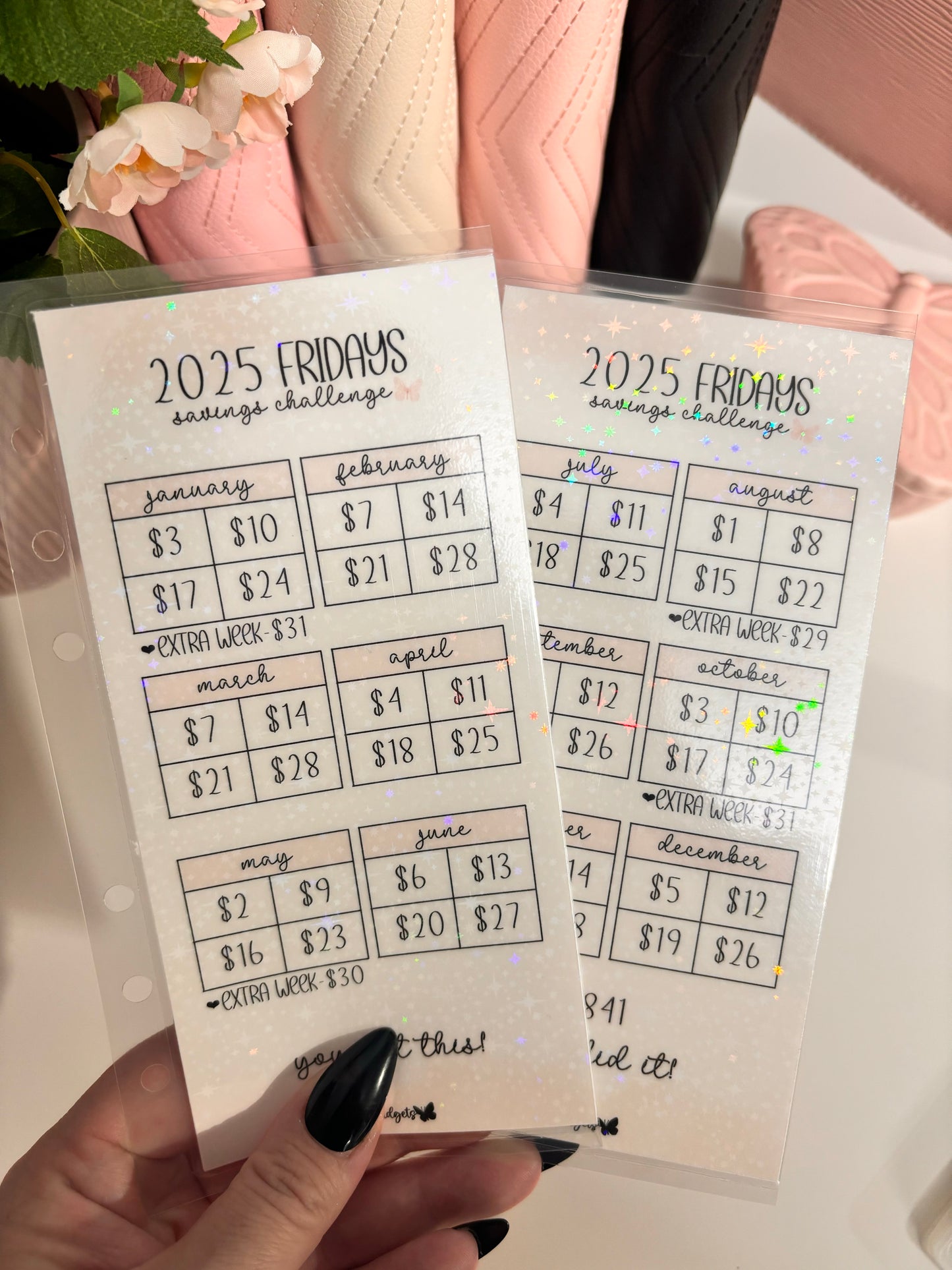 NEW| A6 Fridays Savings challenge | Weekly | Set of 2 | 2025 Collection