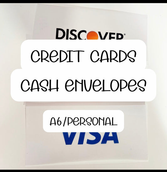 A6 Credit Card Cash envelopes, Debt Free Cash envelopes for budgeting