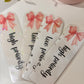 A6 Bow Sparkly Bookmarks, Set of 2