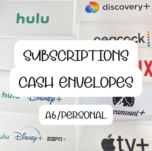 A6 Subscriptions Cash envelopes, Cash envelopes for budgeting