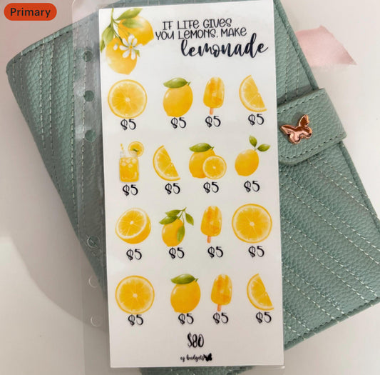 A6 Lemon Savings Challenge, Budgeting savings challenges, If life gives you lemons savings, Spanish Savings challenge