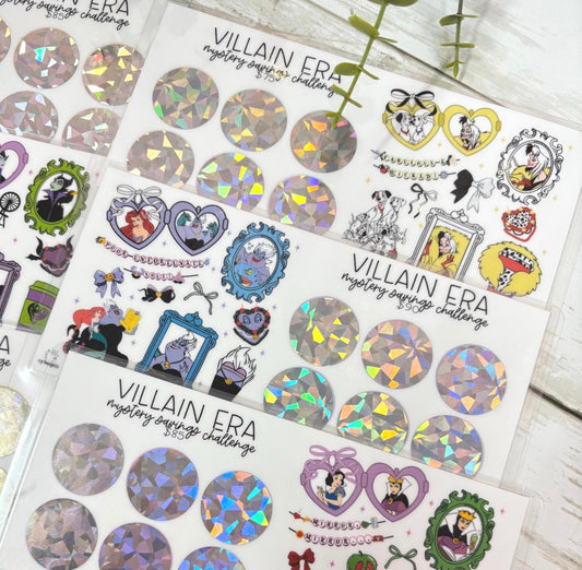 Villain Era Savings Challenge, 500 Scratch-Off Challenge, 6 Laminated Envelopes