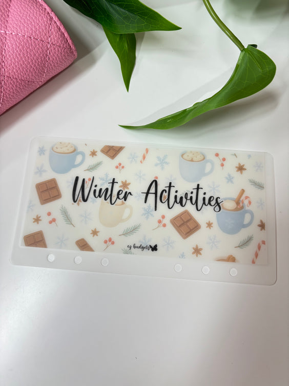 A6 Winter Season Cash envelopes, Vellum cash envelopes, Winter theme cash envelopes, A7 Cash envelopes, Frosted Cash envelopes