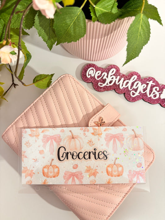 Pink Pumpkins & Bows Halloween custom envelopes