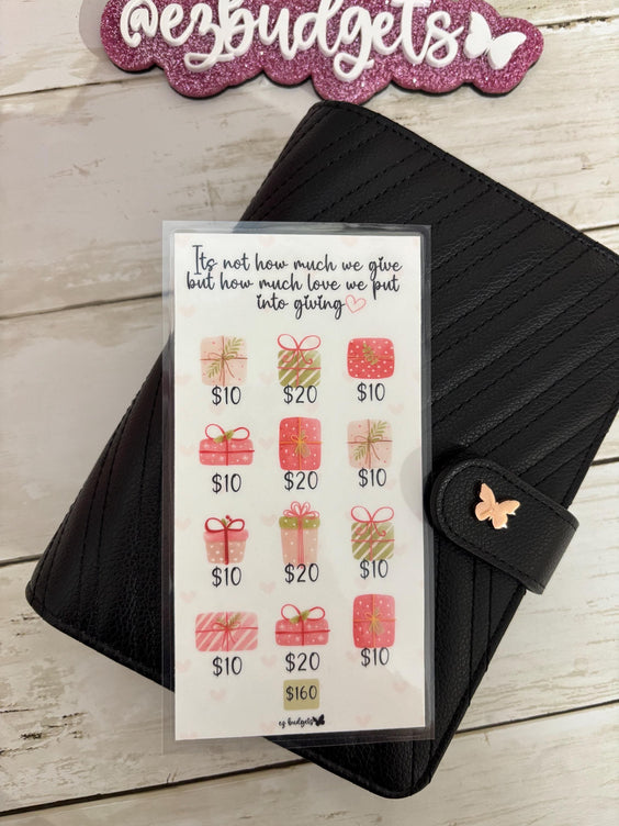 A6 Christmas Gifts Savings Challenge, Budgeting savings challenges, holiday savings