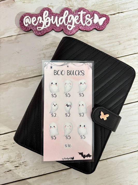 A6 Halloween Savings Challenge, Budgeting savings challenges,  holiday savings, Boo Bucks Savings