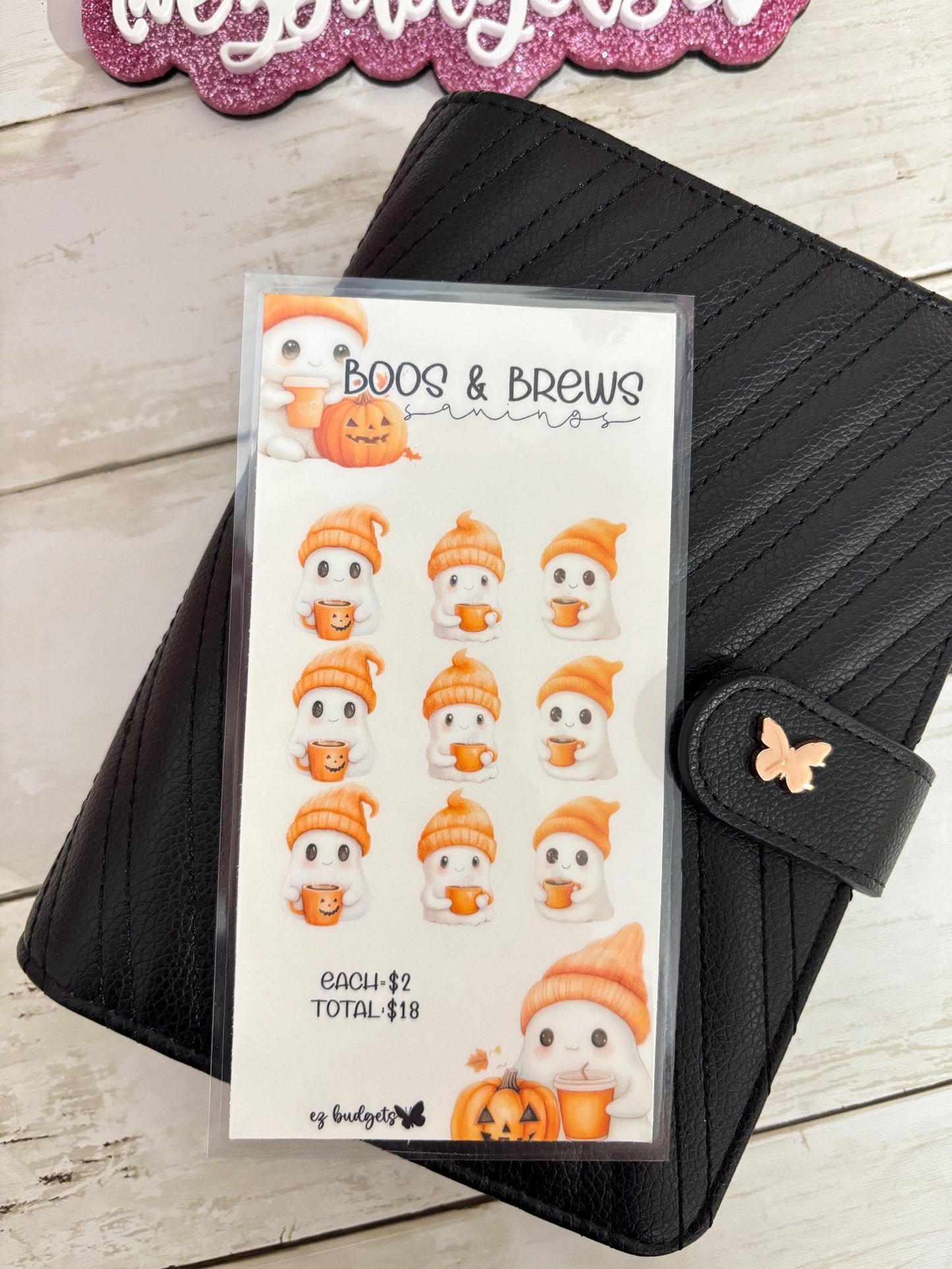 A6 Boos & Brews Savings Challenge, Budgeting savings challenges,  Halloween savings challenge