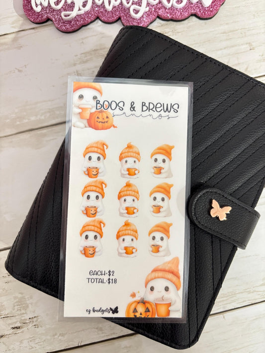 A6 Boos & Brews Savings Challenge, Budgeting savings challenges,  Halloween savings challenge