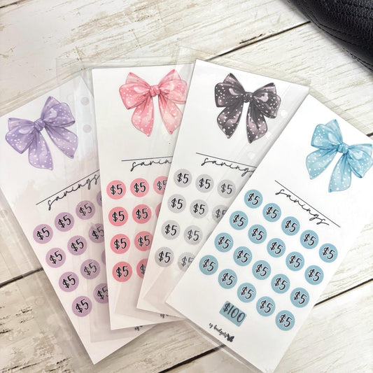 A6  Savings Challenge, Budgeting savings challenges, Blank Bow savings challenge