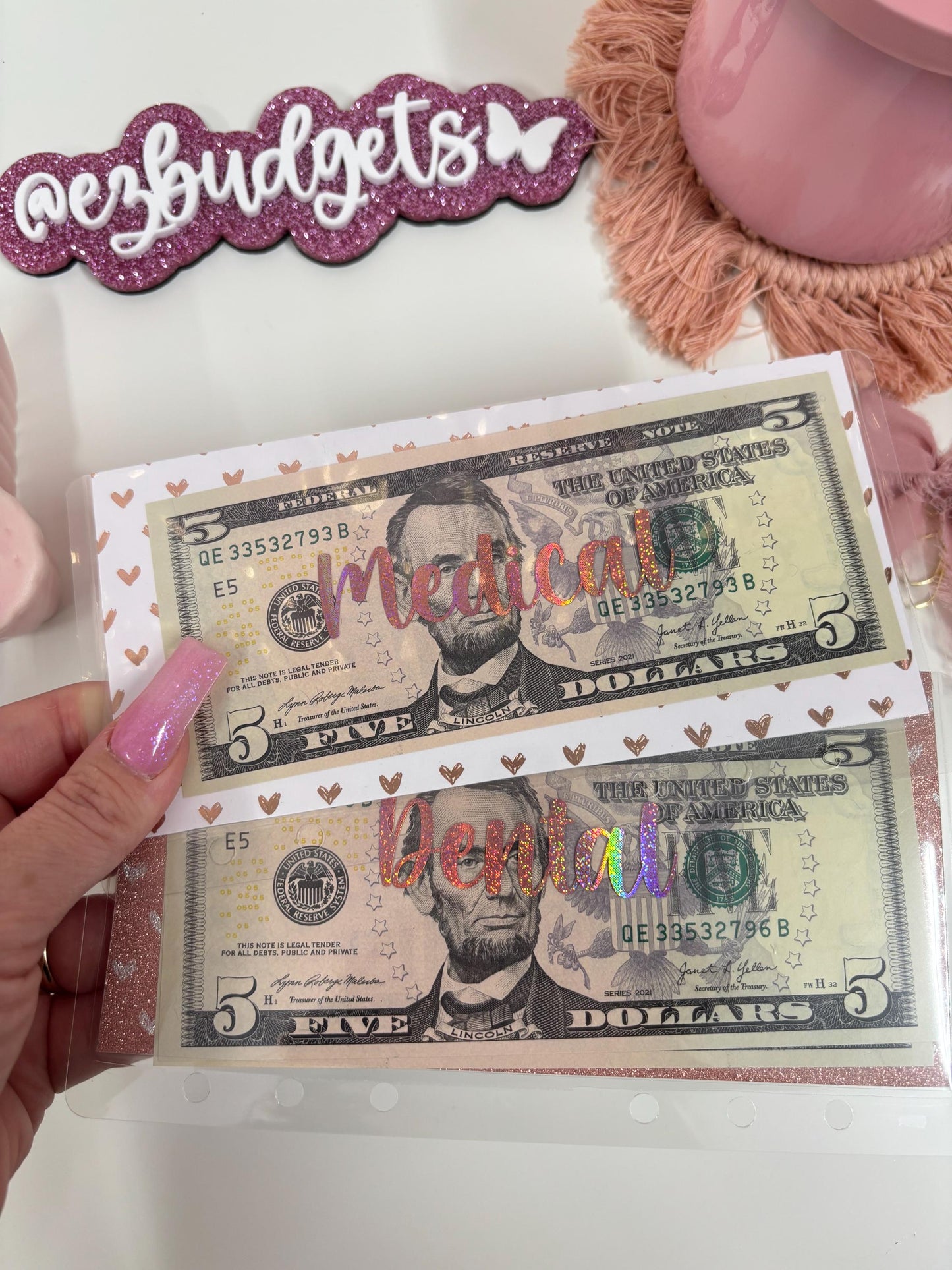 A6 Hearts Custom envelopes, clear front cash envelopes, A6 Cash envelopes,  Cash envelopes for Budget Binder