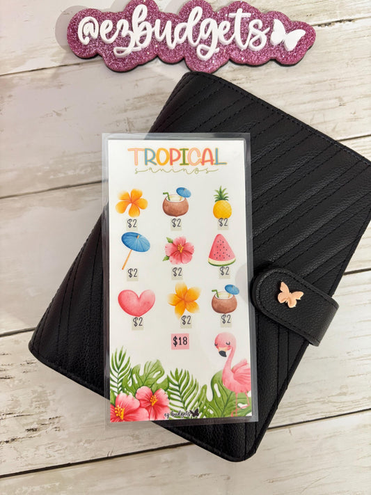 A6 Tropical Savings Challenge, Budgeting savings challenges,  Summer savings challenge
