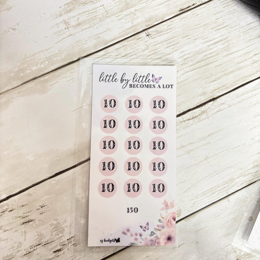 A6  Savings Challenge, Budgeting savings challenges, Little by little savings challenge