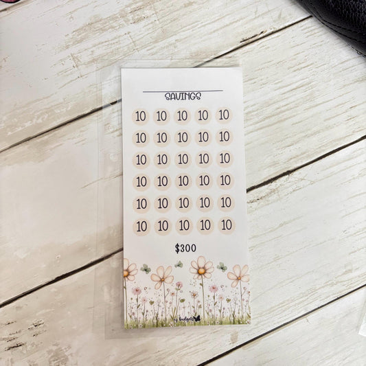 A6  Savings Challenge, Budgeting savings challenges, 300 savings challenge, cream