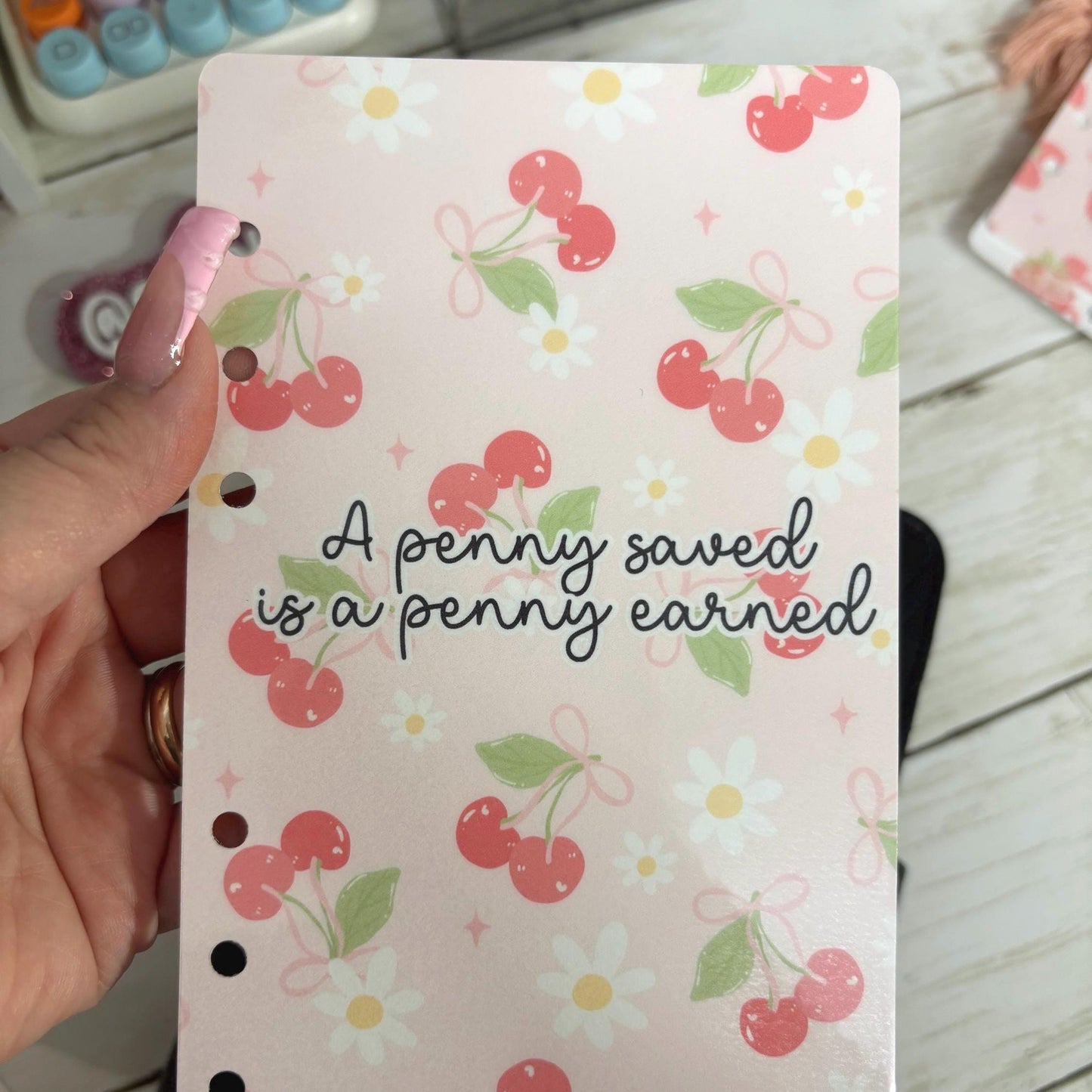 A6 Cherry Budget Binder Dashboards,