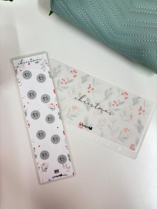 A6 Christmas Savings Challenge Bookmark & Envelope Set  | Cash Envelope System | Budgeting Tracker, Silple Christmas Savings