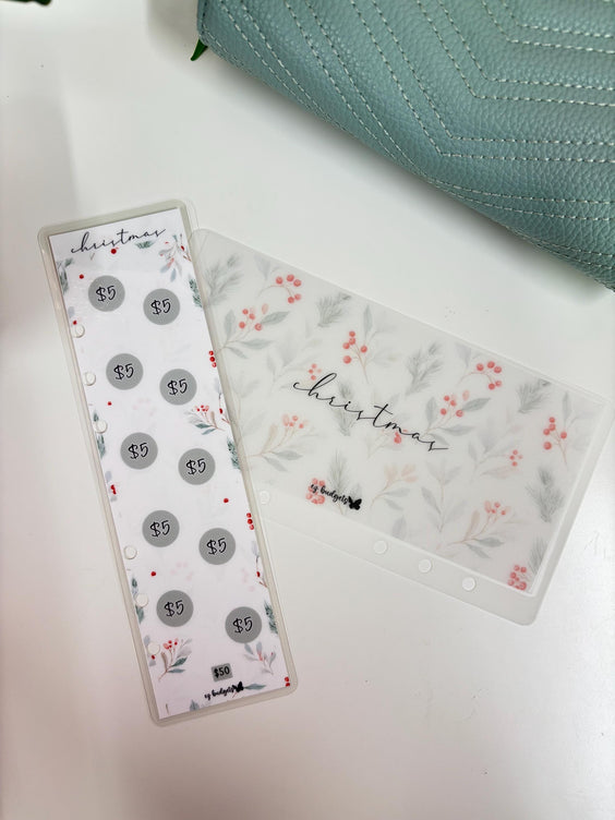 A6 Christmas Savings Challenge Bookmark & Envelope Set  | Cash Envelope System | Budgeting Tracker, Silple Christmas Savings