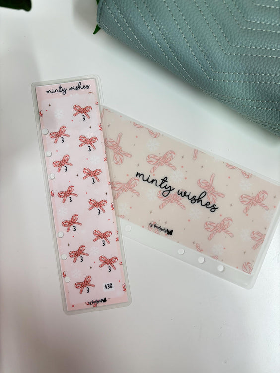 A6 Minty Wishes Savings Challenge Bookmark & Envelope Set  | Cash Envelope System | Budgeting Tracker, Christmas Savings