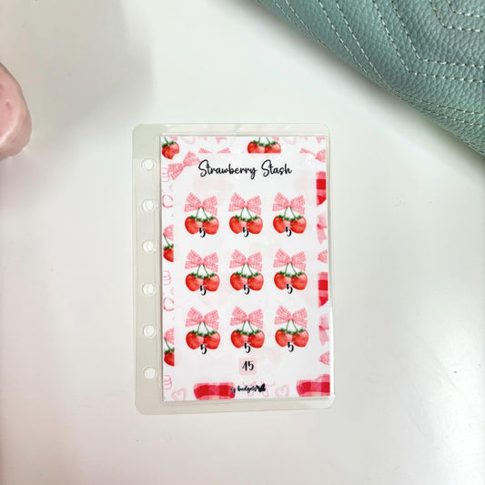 A7 Strawberries Mini Savings Challenge | Cash Envelope Tracker | Budget Insert | Sinking Fund Challenge | strawberry stash