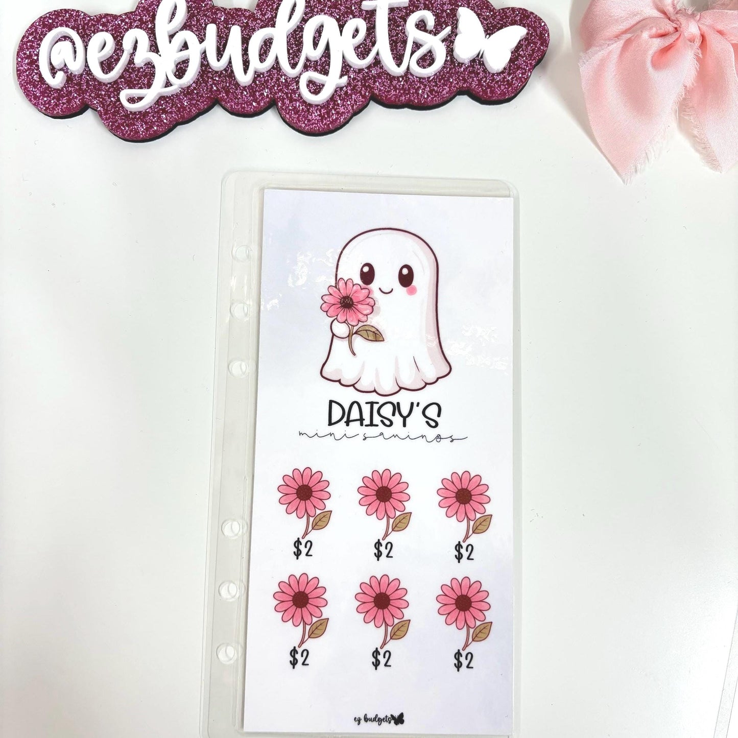 A6 Cute Halloween Savings Challenge, Floral Ghosts savings challenges