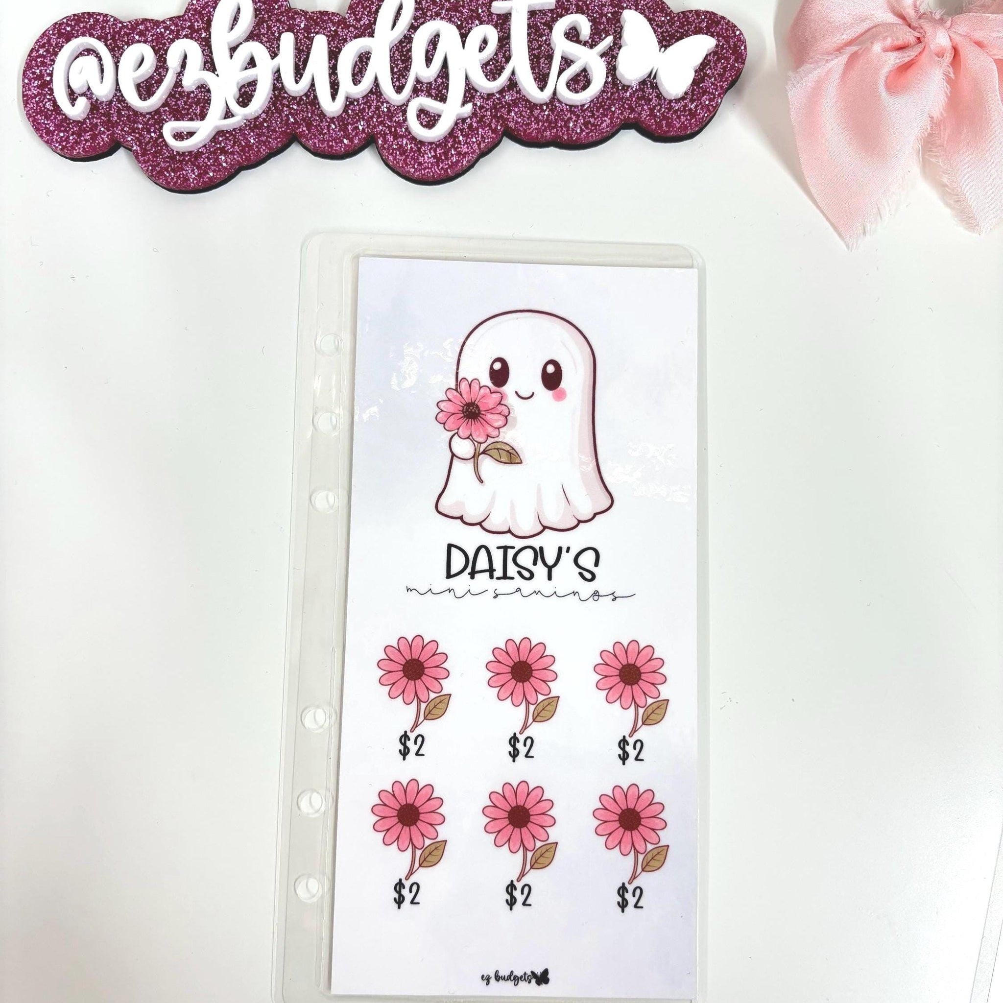 A6 Cute Halloween Savings Challenge, Floral Ghosts savings challenges