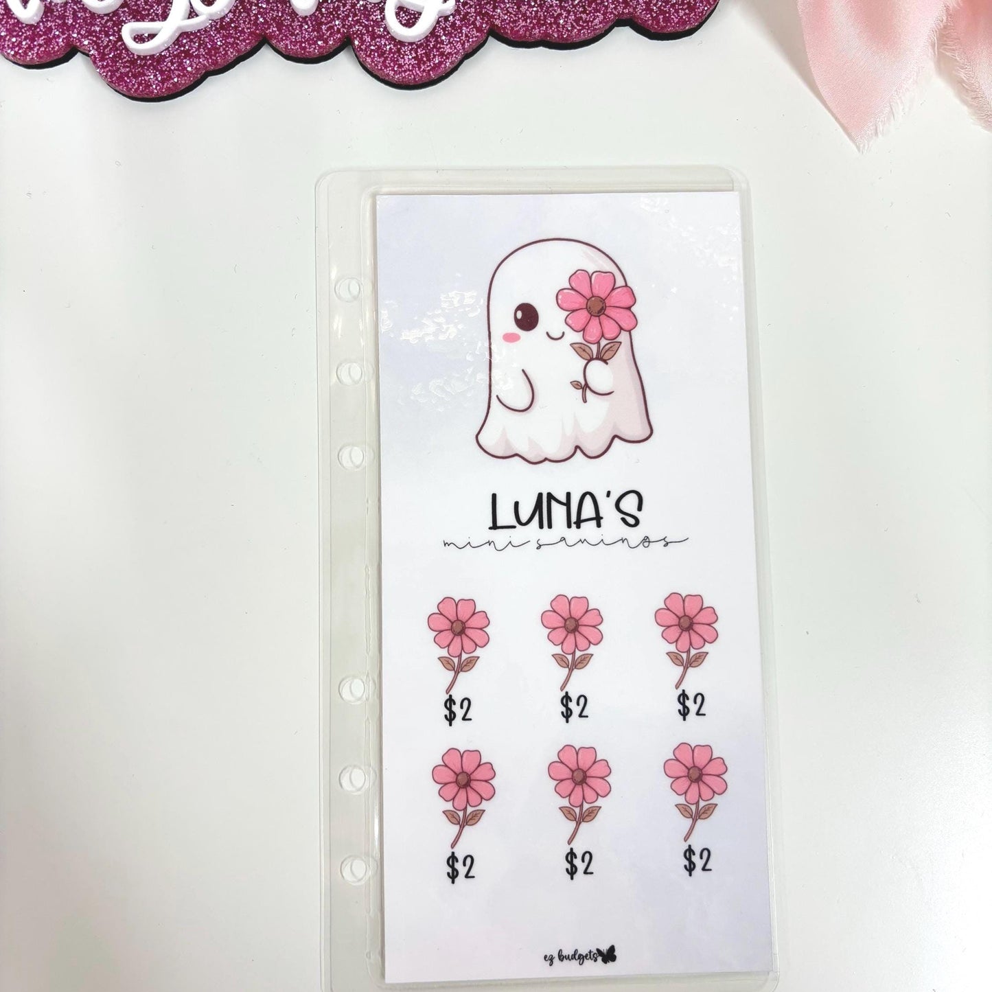 A6 Cute Halloween Savings Challenge, Floral Ghosts savings challenges