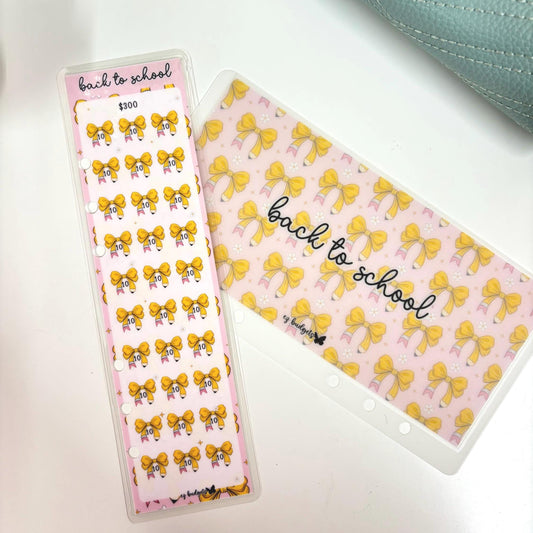 A6 Back to School Savings Challenge Bookmark & Envelope Set  | Cash Envelope System | Budgeting Tracker, School Savings