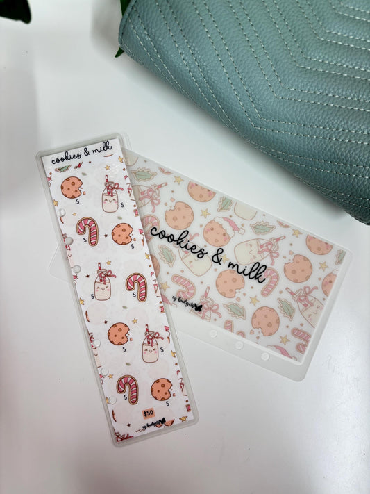 A6 Cookies and Milk Savings Challenge Bookmark & Envelope Set  | Cash Envelope System | Budgeting Tracker, Christmas Savings