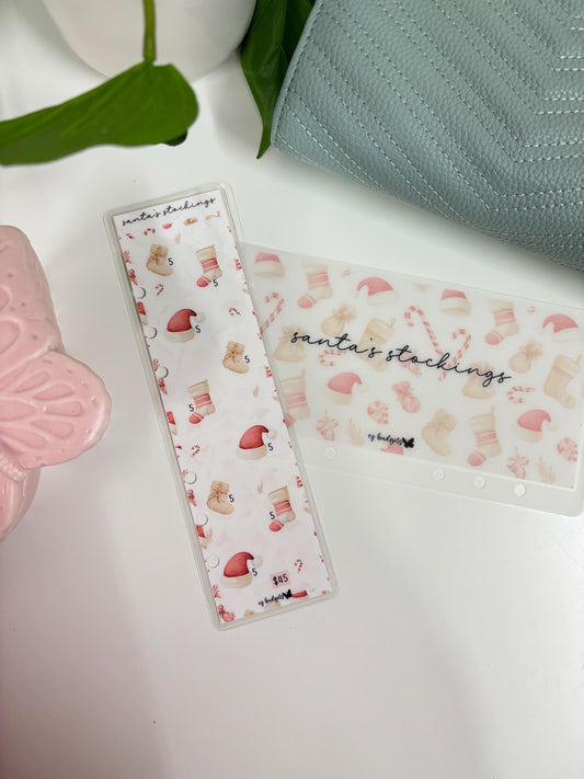 A6 Santas Stockings Savings Challenge Bookmark & Envelope Set  | Cash Envelope System | Budgeting Tracker, Christmas Savings