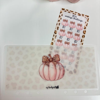 A6/Personal Pumpkin Savings Challenges, Fall Season Mini Savings Challenge, Coquette Pumpkin Savings Challenges