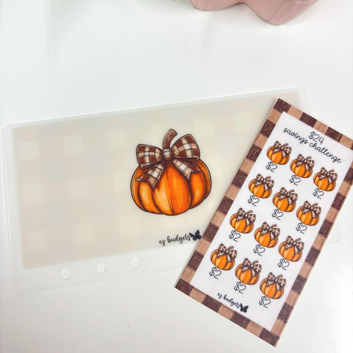 A6/Personal Pumpkin Savings Challenges, Fall Season Mini Savings Challenge, Coquette Pumpkin Savings Challenges