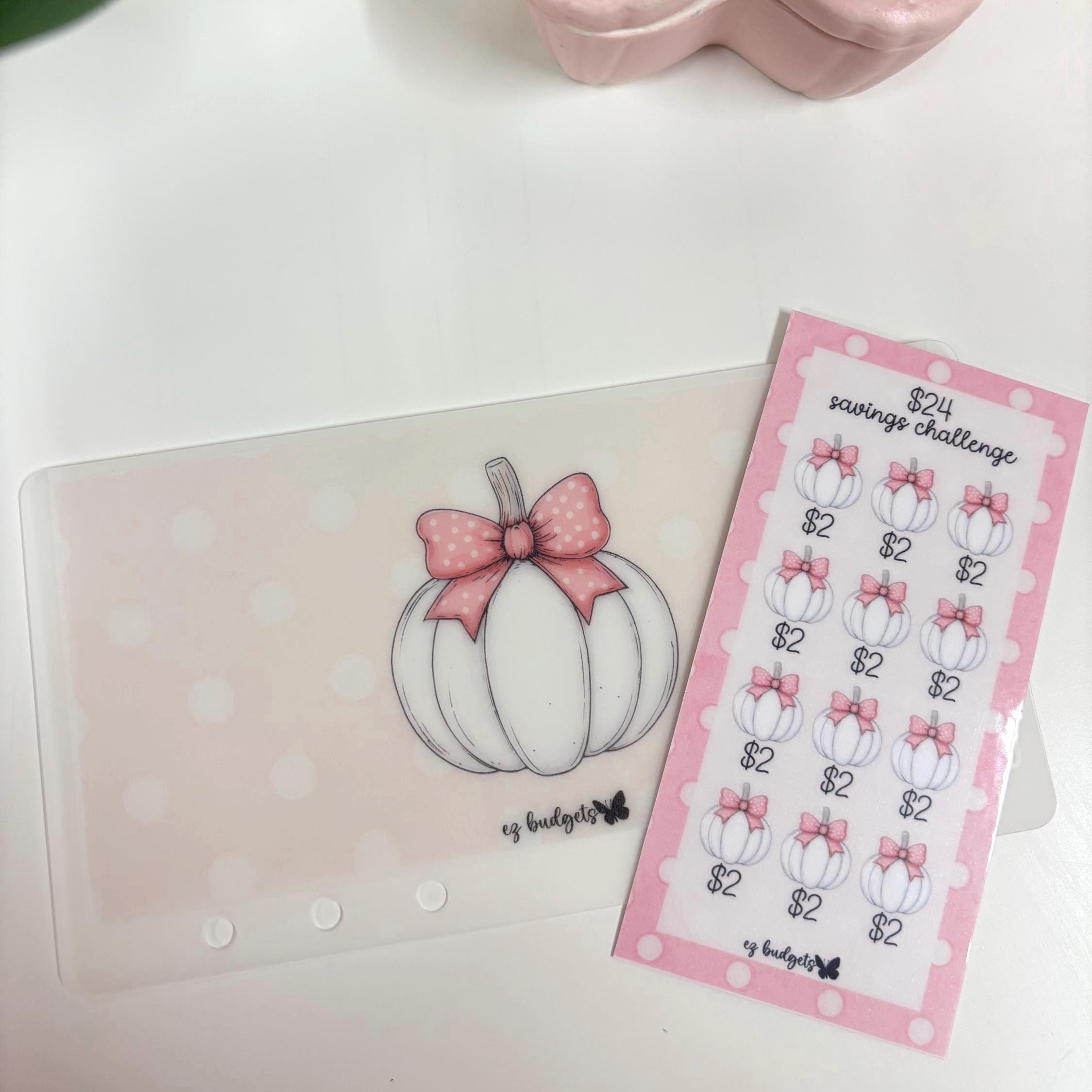 NEW! A6/Personal Pumpkin Savings Challenges, Fall Season Mini Savings Challenge, Coquette Pumpkin Savings Challenges