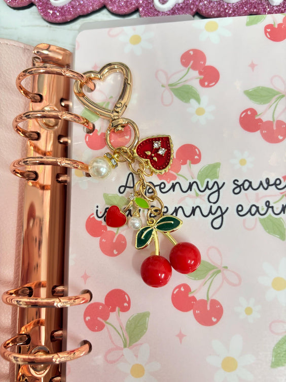 Cherry Heart Binder Charm