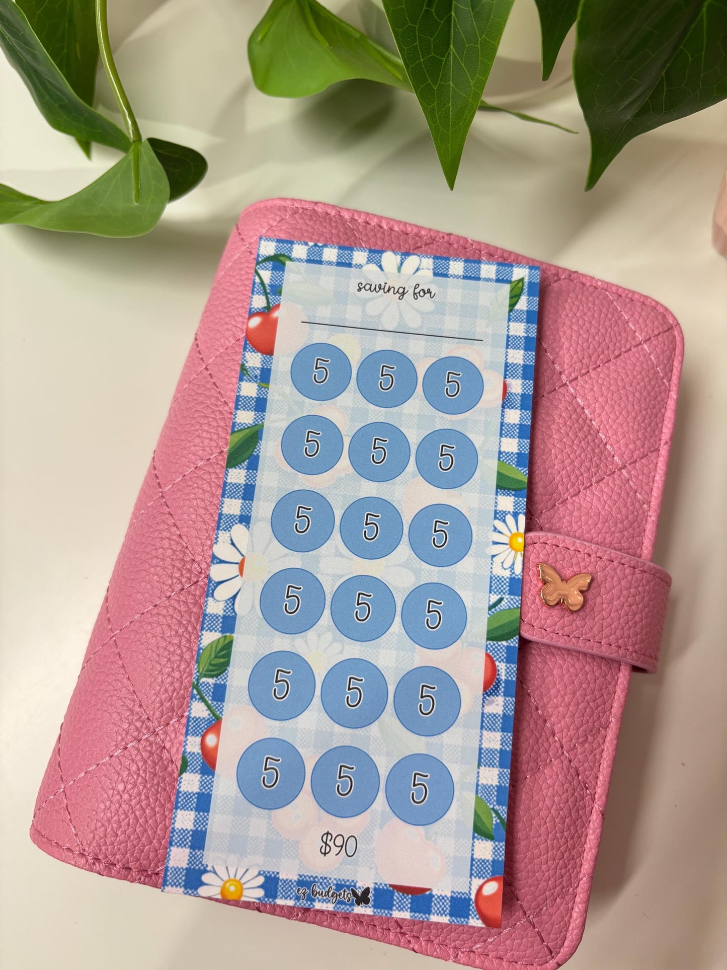 A6/Personal  Small amounts Savings Challenge, Cherries & Daisies Savings Challenge, Budgeting savings challenges
