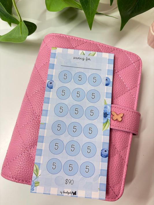 A6/Personal  Small amounts Savings Challenge, Blueberries Savings Challenge, Budgeting savings challenges
