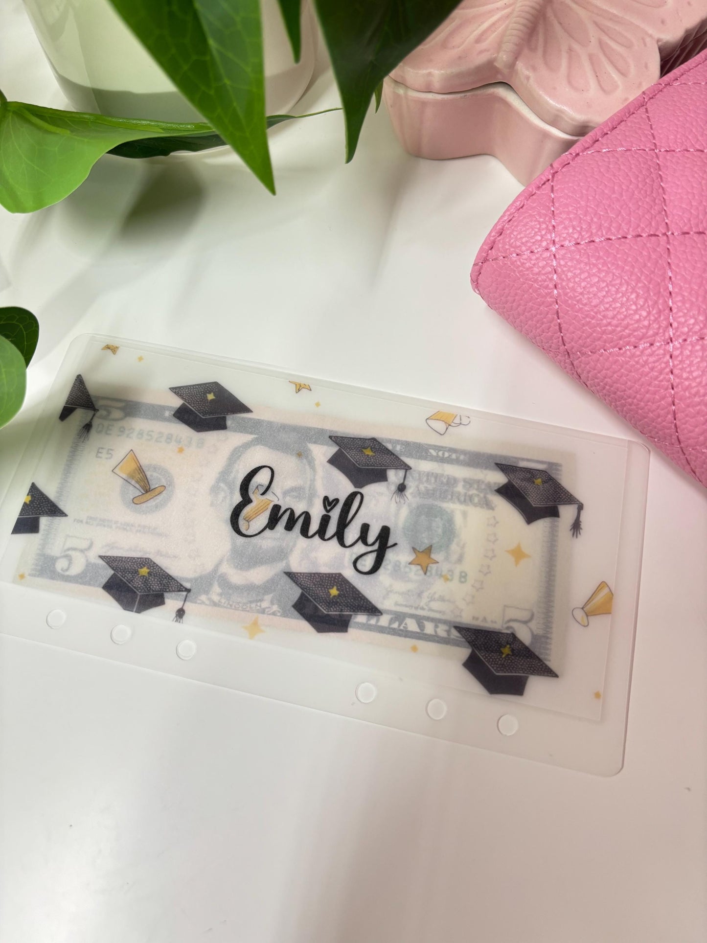 A6/Personal Graduation Custom envelopes, Frosted Cash envelopes