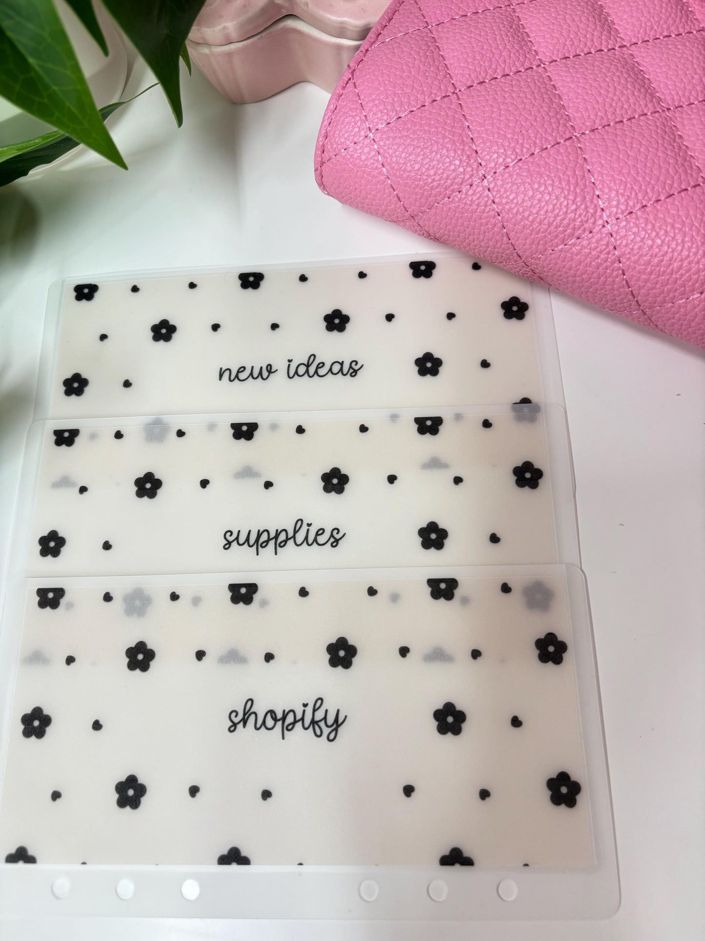 A6/Personal Flowers and hearts Custom envelopes, Vellum cash envelopes, A7 Cash envelopes, Frosted Cash envelopes