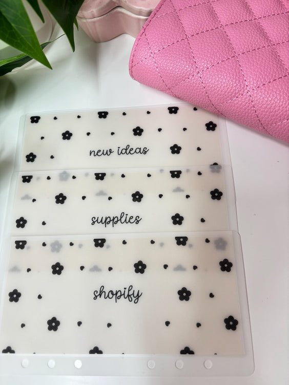 A6/Personal Flowers and hearts Custom envelopes, Vellum cash envelopes, A7 Cash envelopes, Frosted Cash envelopes