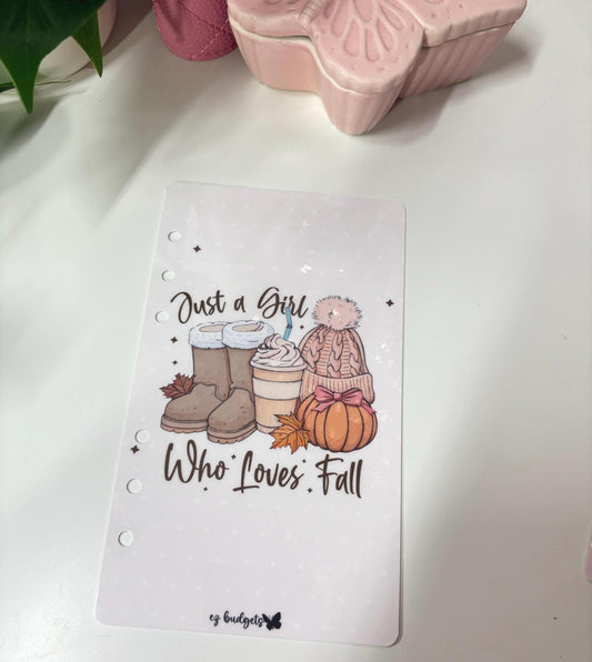NEW A6/Personal size Just a Girl who Loves Fall Dashboard