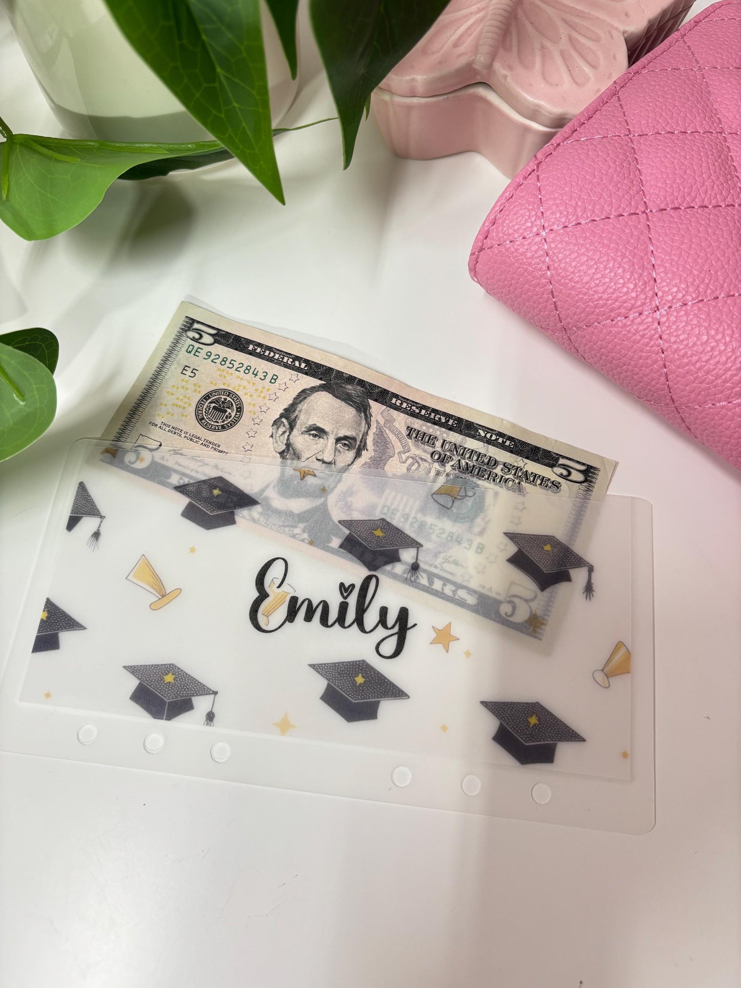A6/Personal Graduation Custom envelopes, Frosted Cash envelopes